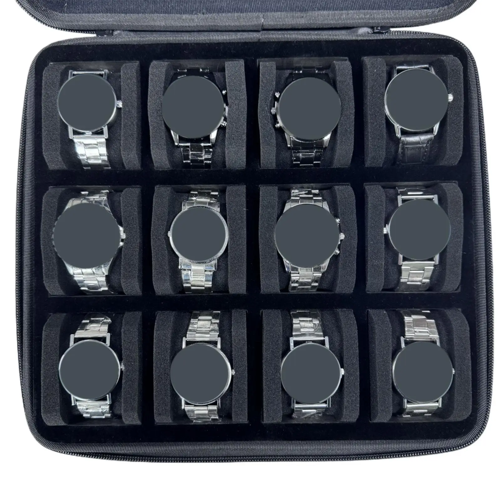 Watch Carry Case Box 12 Watches Storage Organizer With Waterproof Zipper Closure Easy To Heat Dissipation