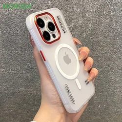 For Magsafe Magnetic Trendy Armor Case for iPhone 16 ProMax 15 14 13 12 Pro Max Plus Wireless Charge Matte Case Metal Lens Cover