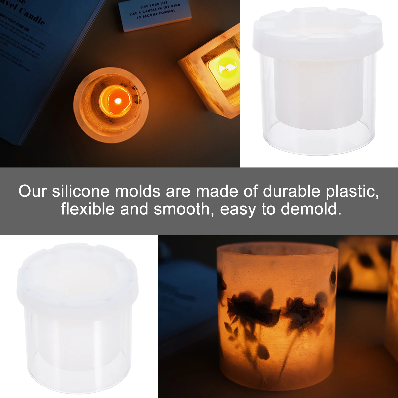 Plastikowa forma cylindryczna Molde De Para Świece Dekoracja Aromaterapia Forma gipsowa Akcesoria do rękodzieła domowego Dostawa — zdjęcie 4