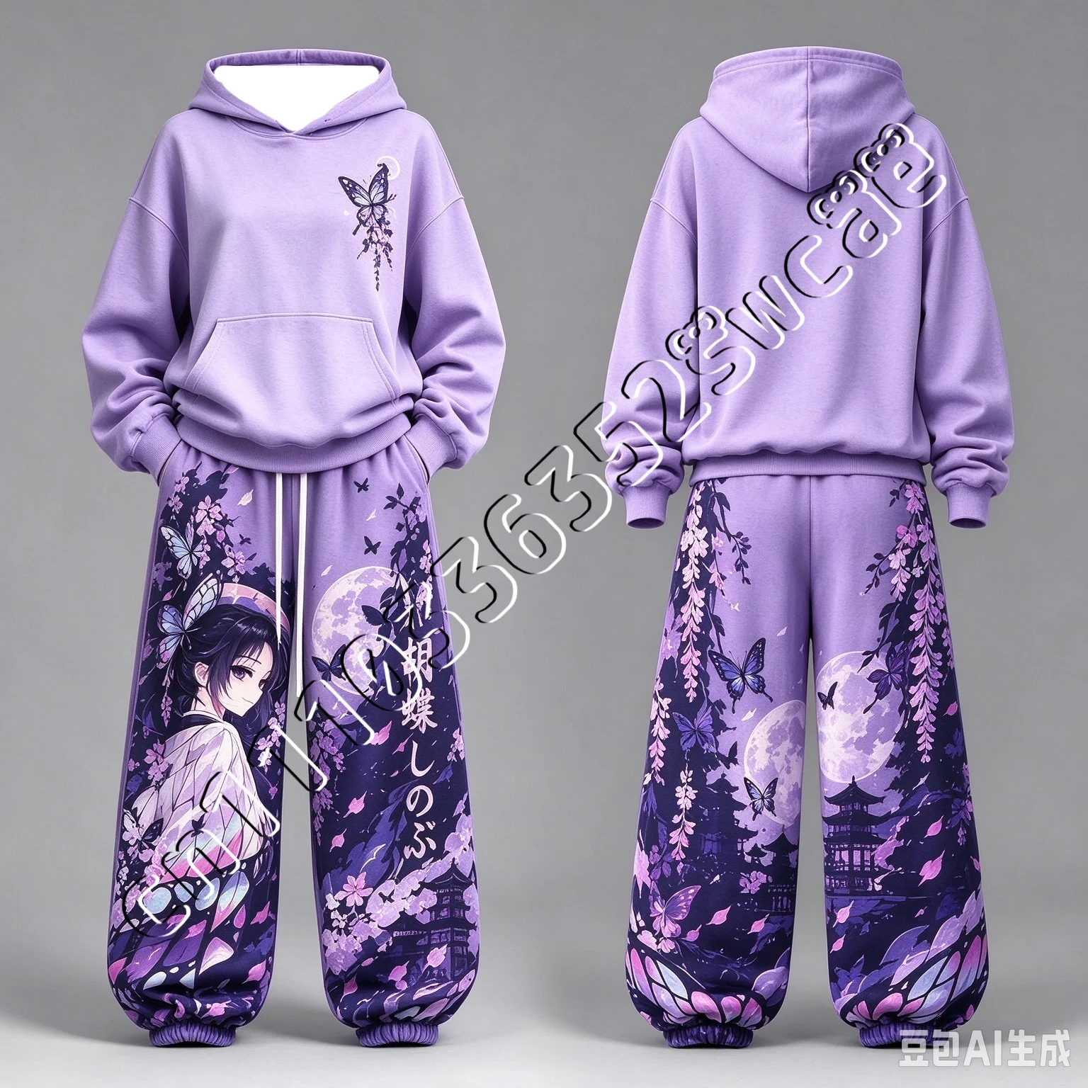 FamilyMatching 26/27 New Demon Slayer Anime Character Hoodie Tracksuit Fashion Street Print Unisex 2 Piece Outfit