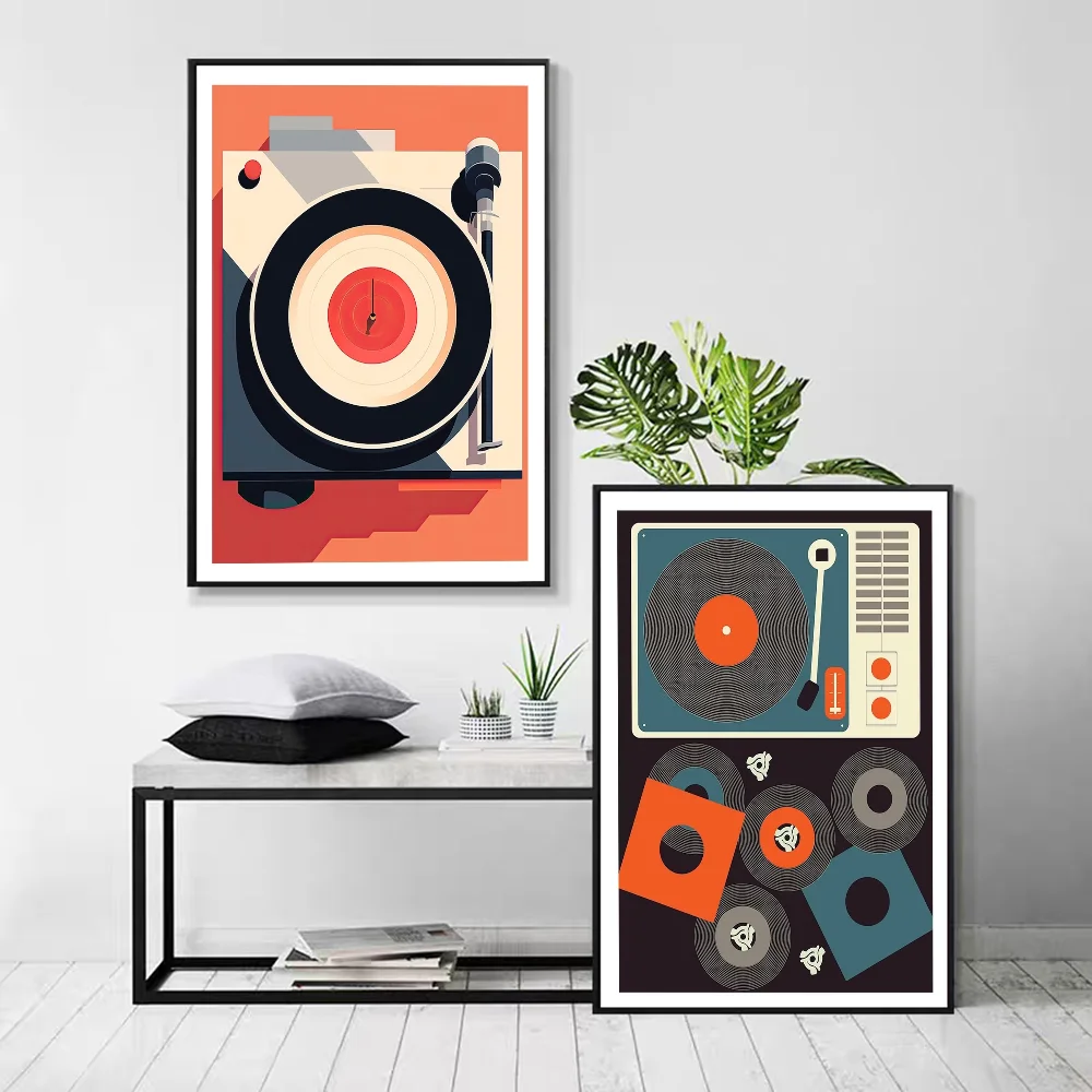 Vinyl Record Art Print Anime Posters Sticky Whitepaper Sticker DIY Room Bar Cafe Kawaii Room Decor