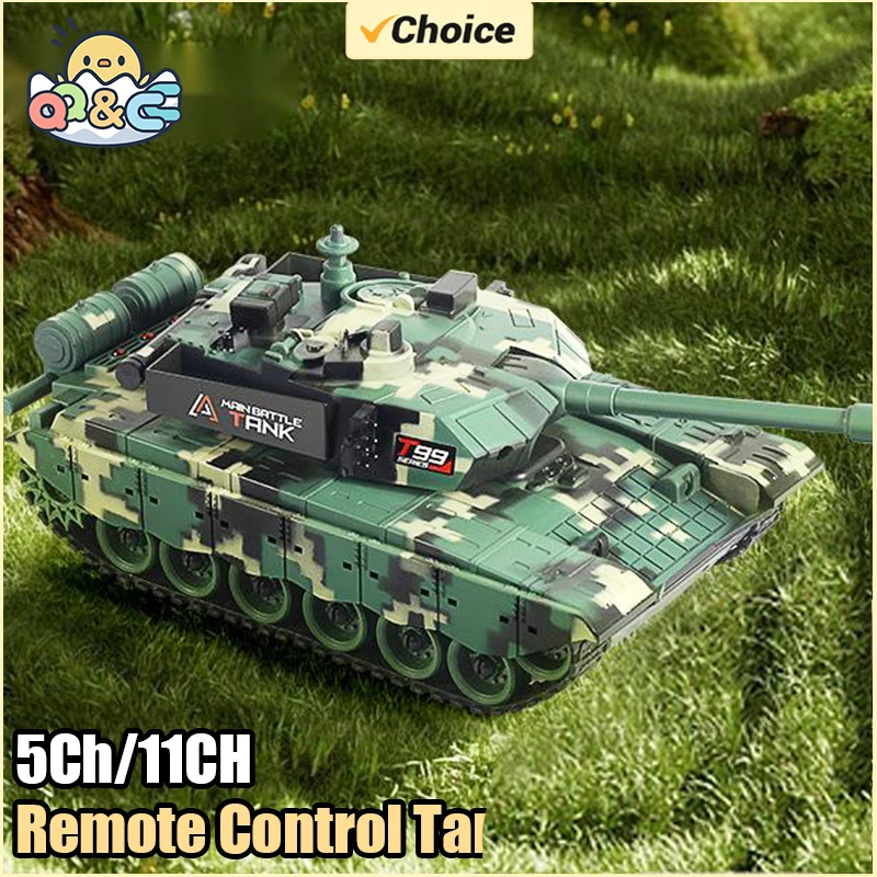 5Ch/11CH Tracked Remote Control Tank RC Car Toy with Sound Light Radio-Control Clawer Vehicle Children Electric Toys Boys Gifts