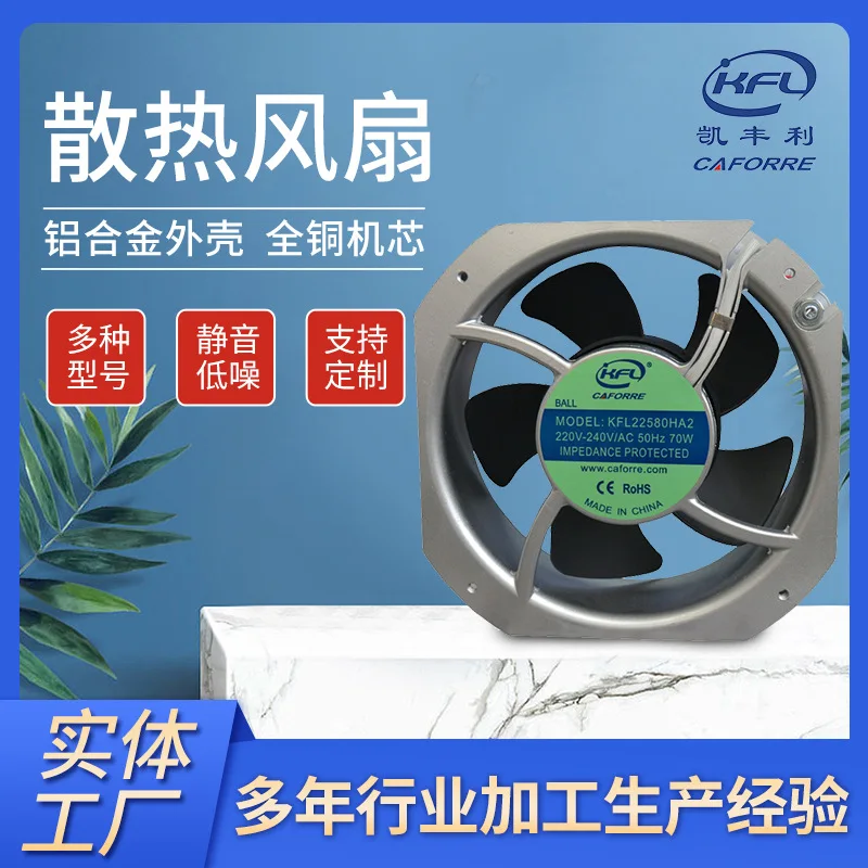 

220V industrial AC cooling fan 22580 household kitchen exhaust fan 22 * 22 axial flow fan manufacturer universal