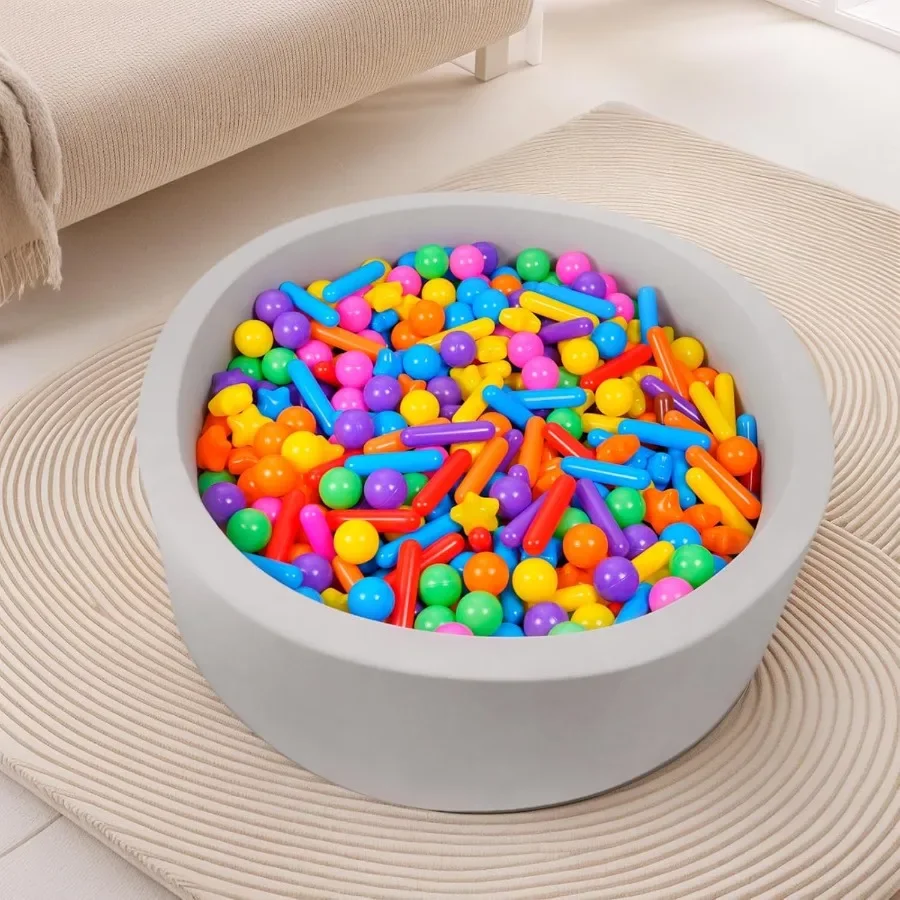 Confezione da 100 palline di plastica a prova di schiacciamento senza BPA per tenda, casetta da gioco, festa giocattolo, macaron, colori oceano, 2,15 pollici