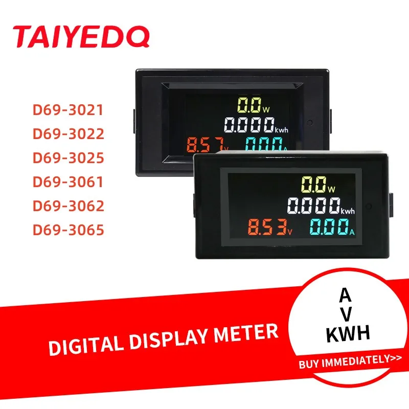 DC Voltage Current Power Meter LCD Digital Display Intelligent Module 12V 600V 20A 50A 100A D69-3021 3022 3025 3061 3062 3065