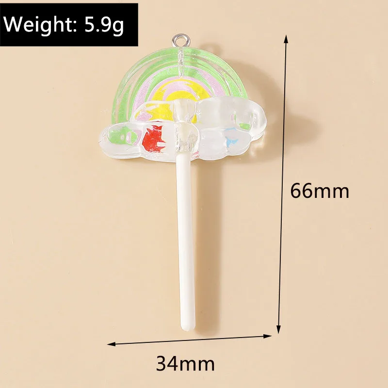 Leslie 10 Stück süße Süßigkeiten-Lutscher-Charms für baumelnde Ohrringe, Kawaii-Harz, Süßigkeiten-Lutscher-Anhänger, Schmuckherstellung, Zubehör – Detail 24