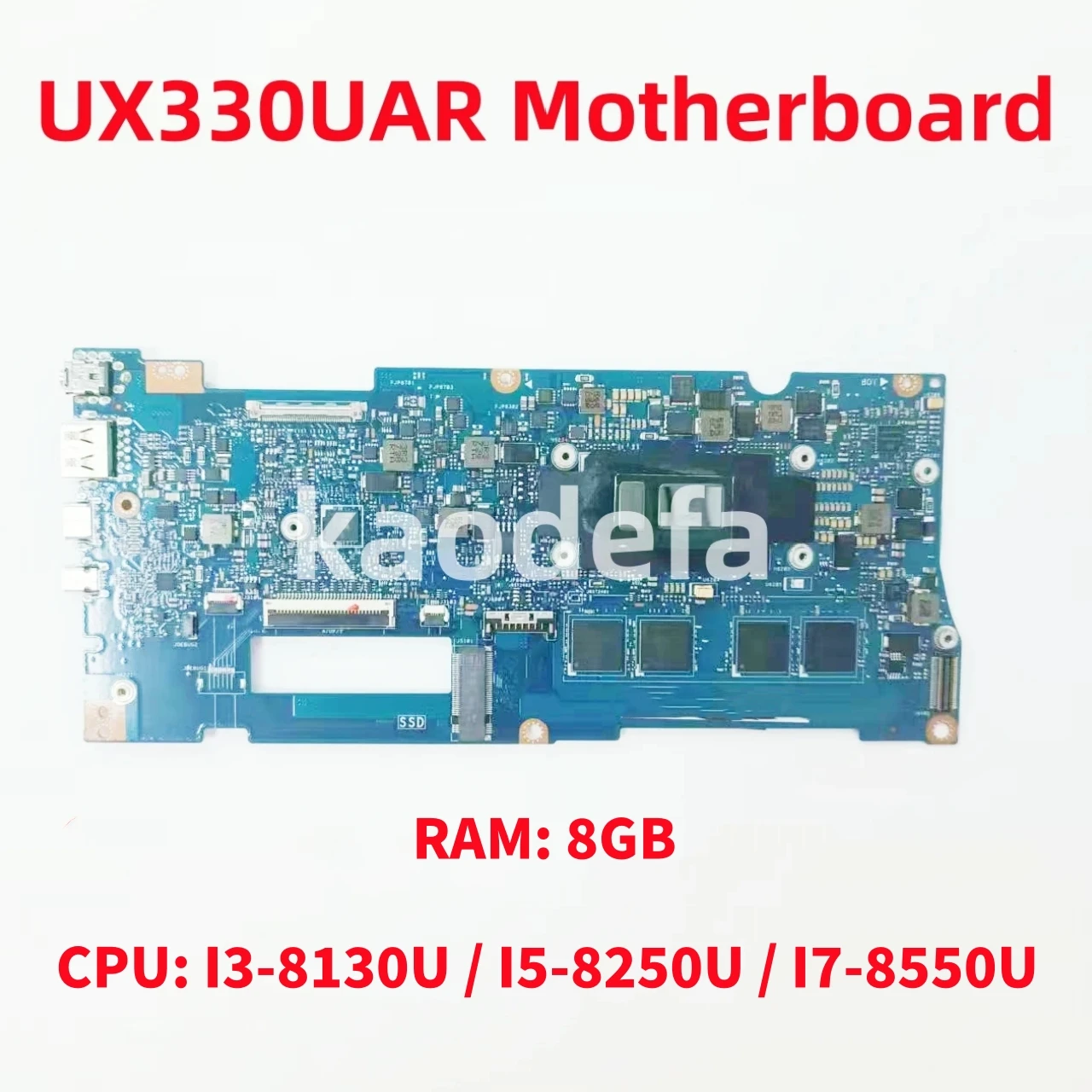 UX330UAR Mainboard For ASUS UX330UAR UX330UAK UX330UA Laptop Motherboard CPU: I3 I5 I7 - 8Th Gen RAM: 8GB DDR4 100% Test OK