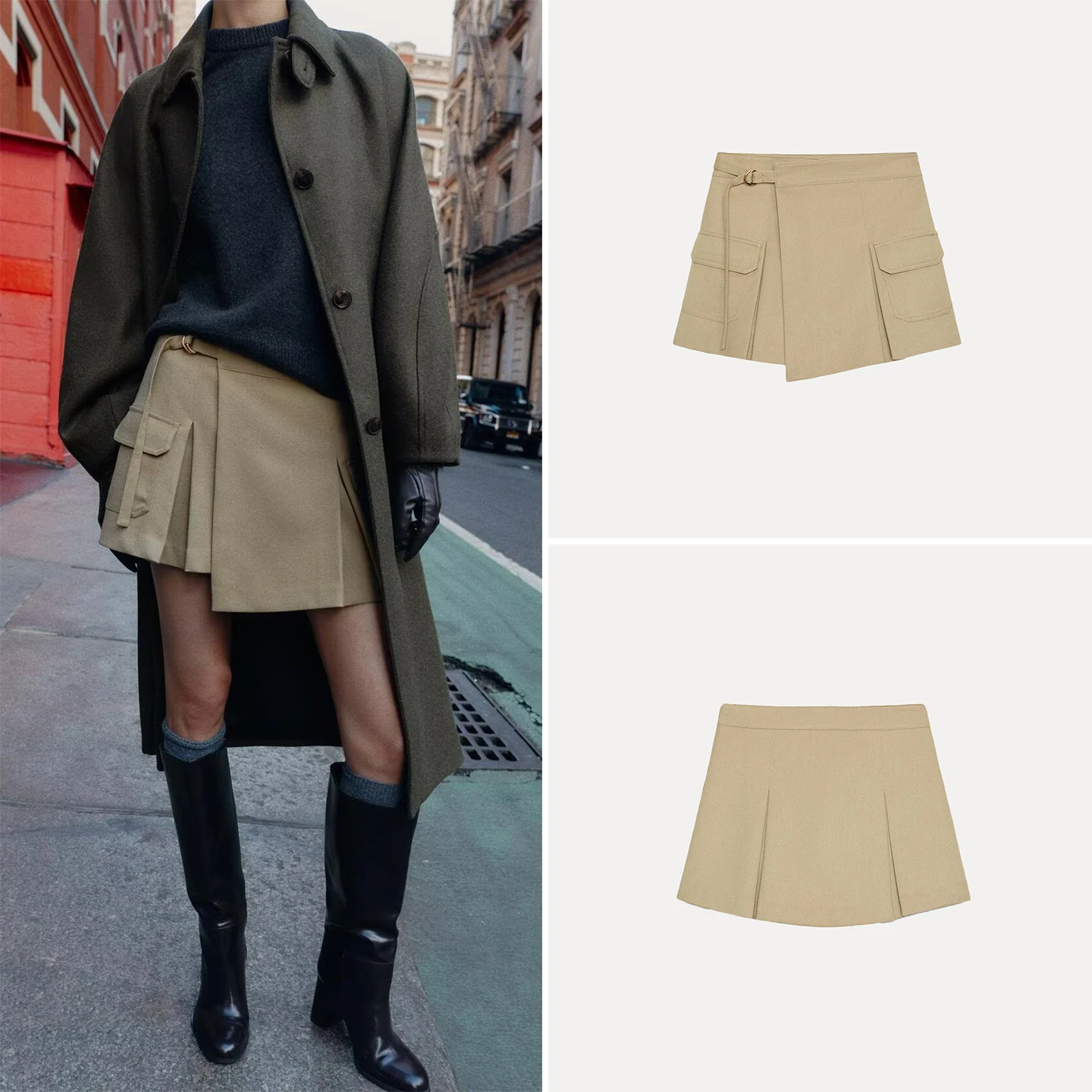 

Ele Versatile Z Women's Faion Skirt Pants 2025 New Sle Casual mid Waist Other Material Stand Fit Autumn Season