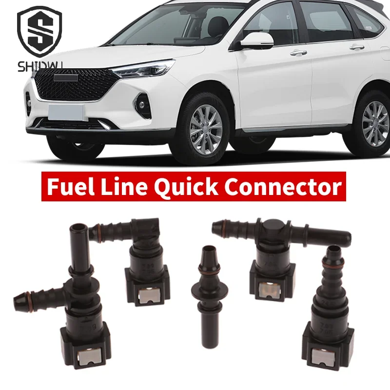 7.89 ID6 Car Fuel Line Bundy Tee Hose Coupler Nylon Motorcycle Hoses Coupler Quick Release Connect Connector Auto Accessories