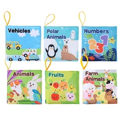 Baby Soft Cloth Book for Newborns 0-12 Months 3D Book Animal Montessori Early Educational Sensory Toy for Kids Gift