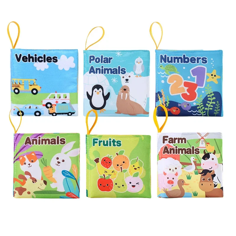 Baby Soft Cloth Book for Newborns 0-12 Months 3D Book Animal Montessori Early Educational Sensory Toy for Kids Gift