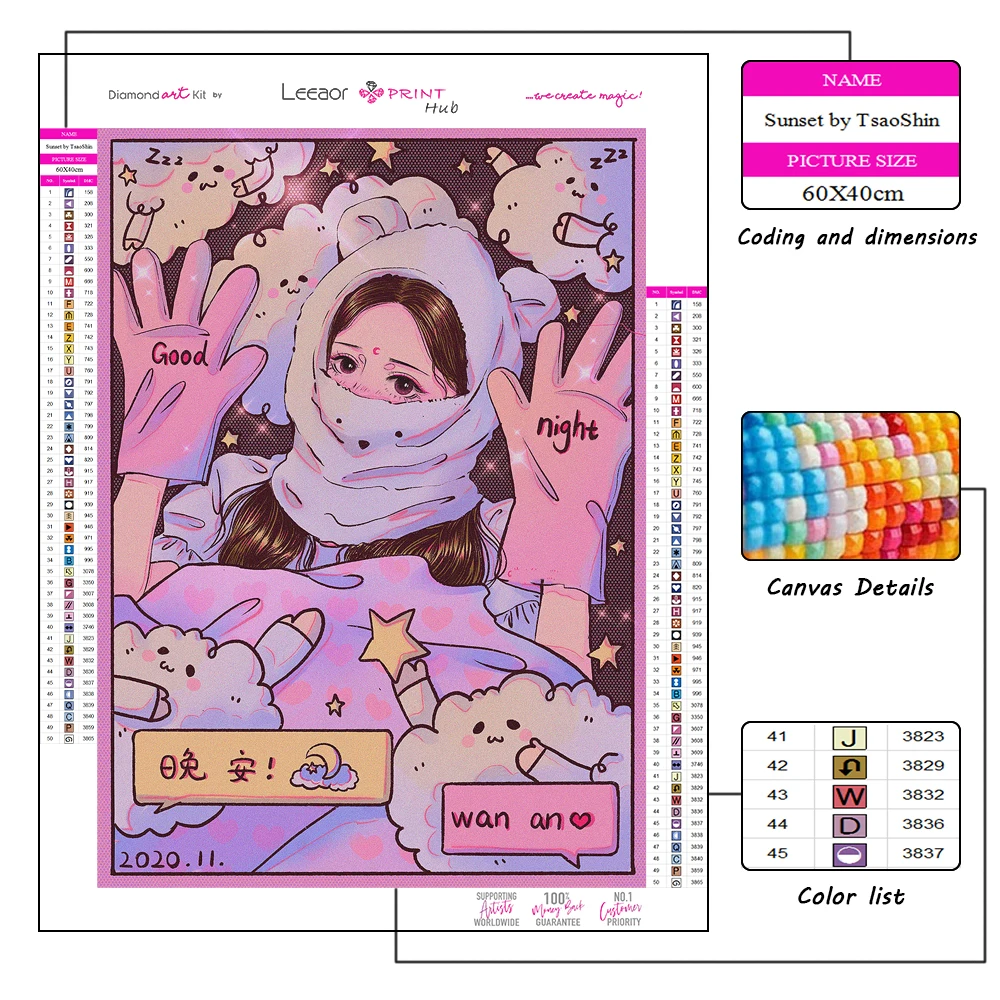 Anime Diamond Painting Girl Sweet And Cute Series Fantasy Full Rhinestone Mosaic Embroidery Cross Stitch Kit Home Decor Gifts 5D