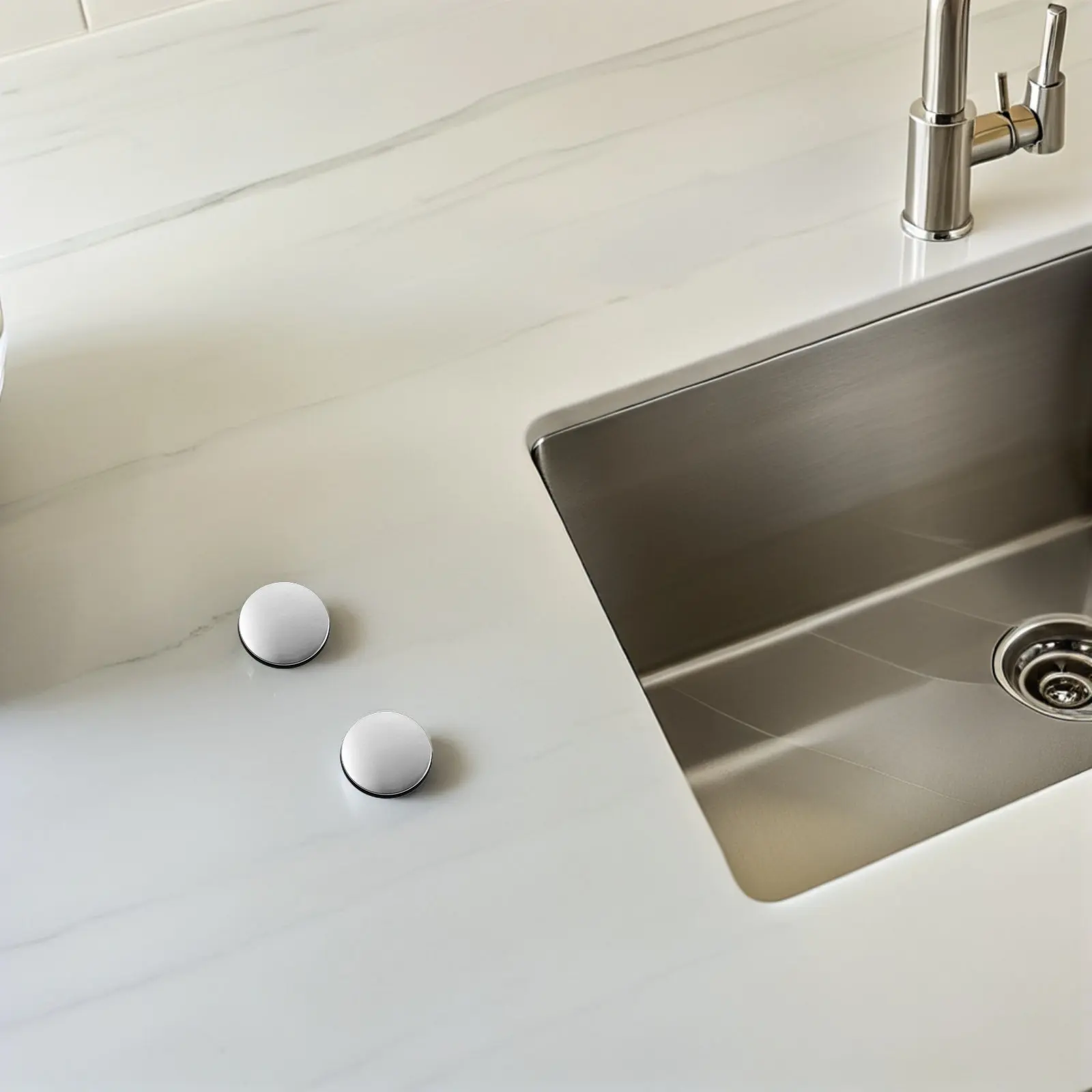 

5Pcs Stainless Steel Sink Hole Cover Plate for Kitchen Bathroom Faucet Sprayer Soap Dispenser Holes Decorative Counter Top Plug