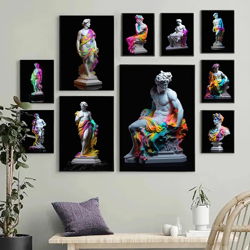 Vintage Apollo Marble David Popolo Poster Canvas Painting Abstract Statue Wall Art For Modern Living Room Home Decor Cuadros