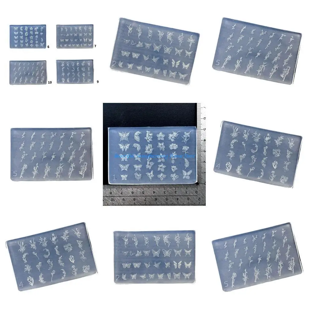 

E56A Practical Art Moulds Flower Theme Art Template Moulds Silicone Texture