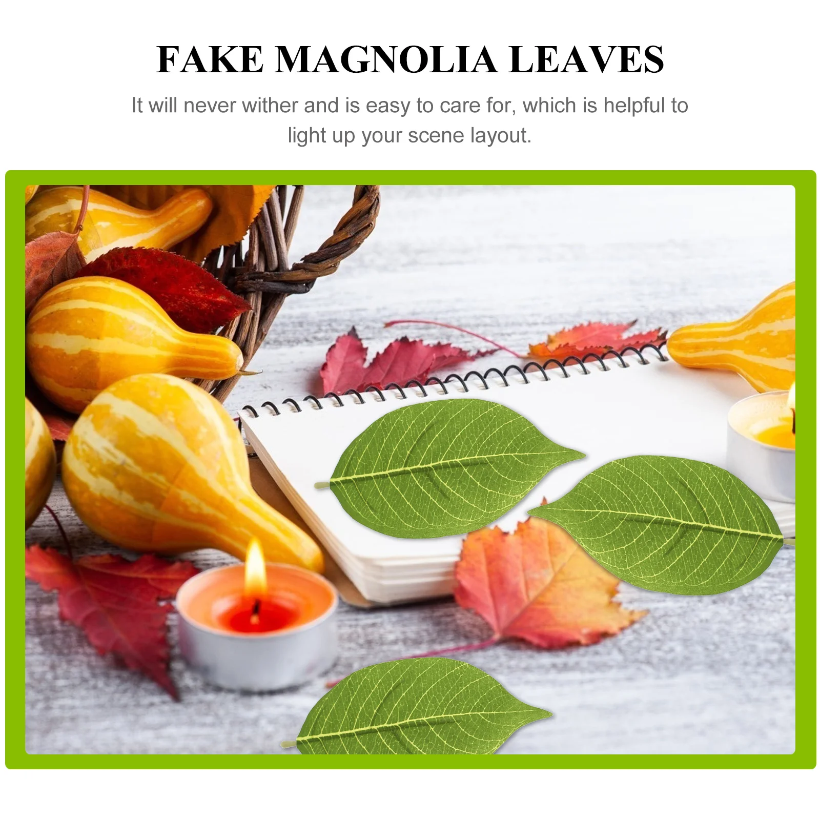 

Fake Leaves Decor Artificial Magnolia Vines Flower Bouquet Leaf Scene Pu Material Bride Flowers