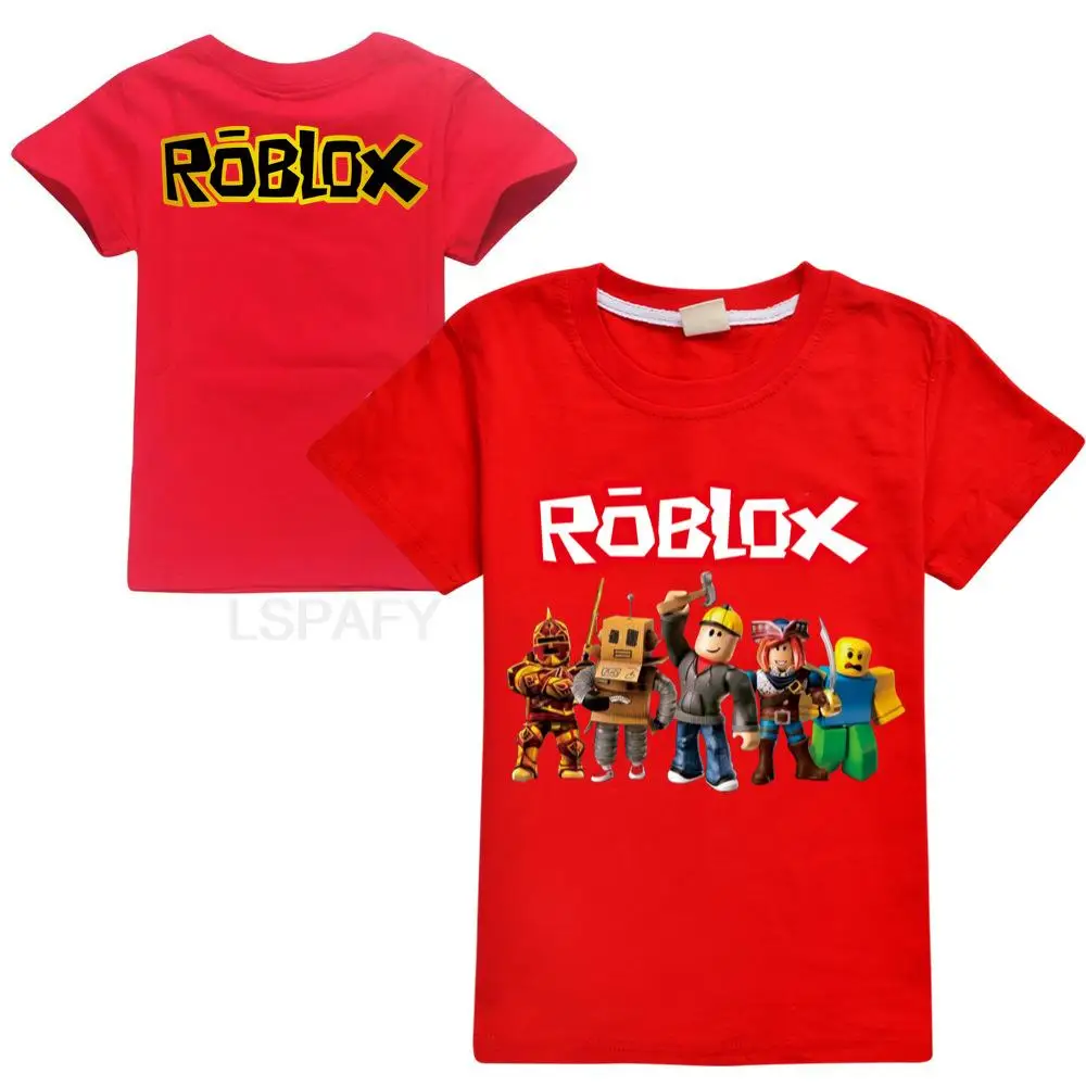 ROBLOX dziecięce koszule na co dzień moda dziecięca ROBLOX T Shirt bawełniane koszulki z krótkim rękawem dziecięca koszulka z motywem kreskówkowym