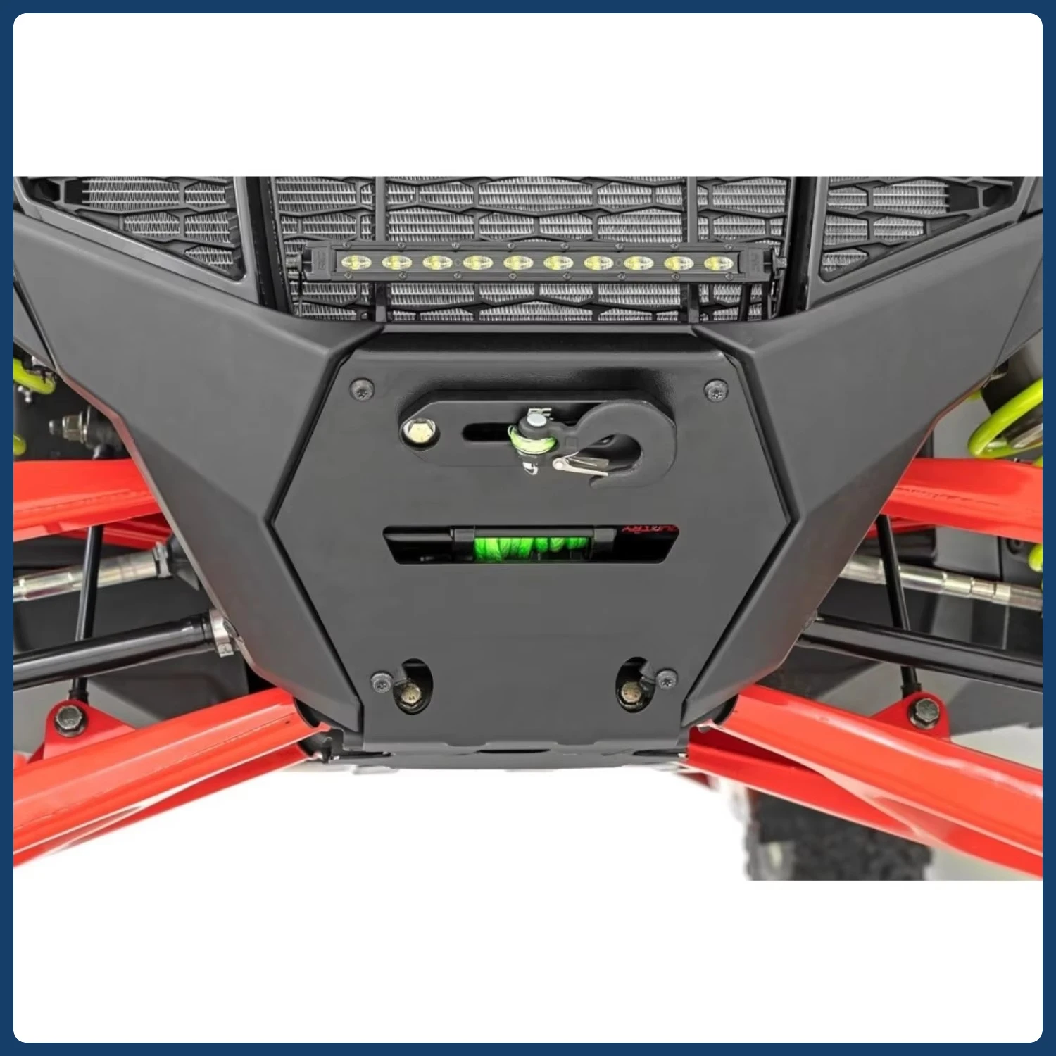 RS4500S Off-Road Winch Mount: 4500LB Capacity with Synthetic Rope & Slim LED Bar for Truck/ATV Recovery