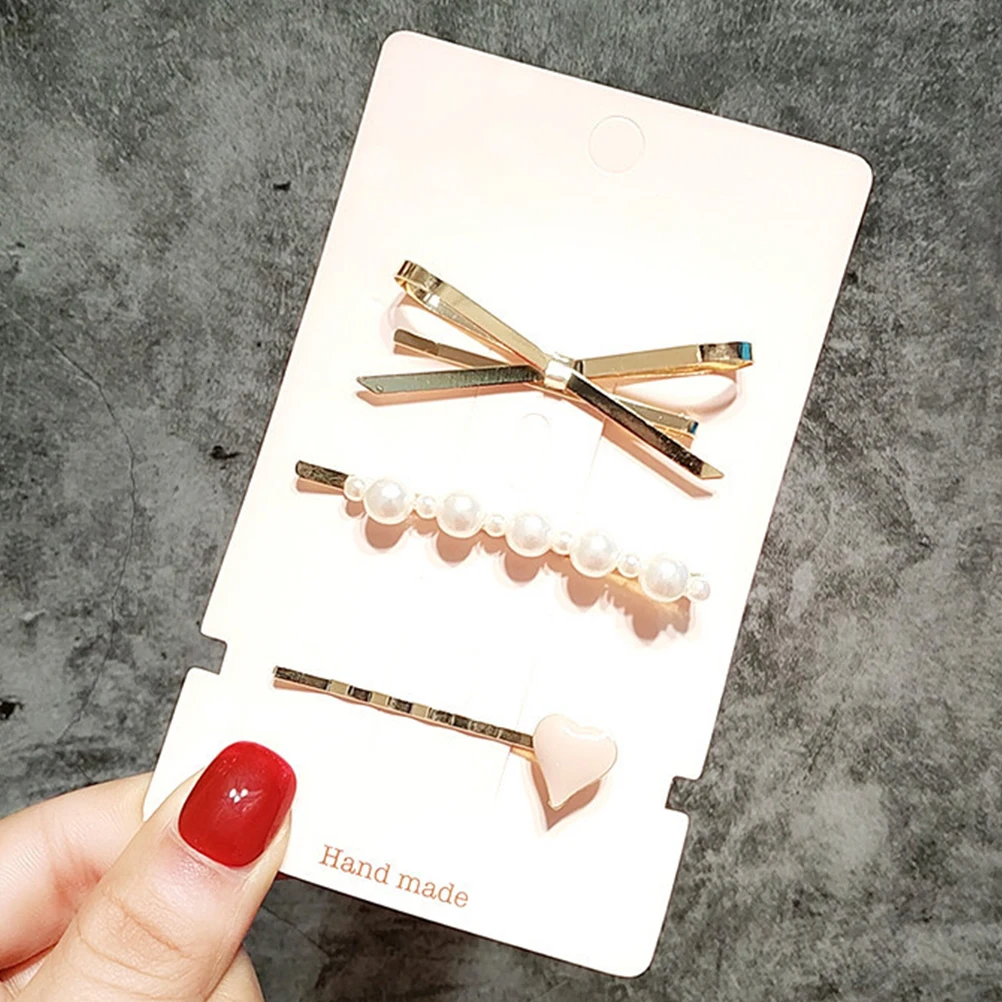 

6pcs Fashion Heart Shaped Hair Clips Set for Women Wedding Party Holiday Ceremonies Decorative Accessory