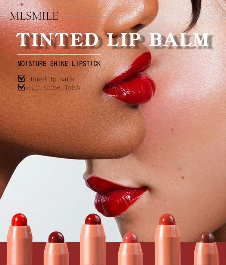 MLSMILE 립 앤 치크 립밤, 오래 지속되는 쉬운 색상, 모이스처라이징 천연 매트 립스틱 펜, 6 가지 색상