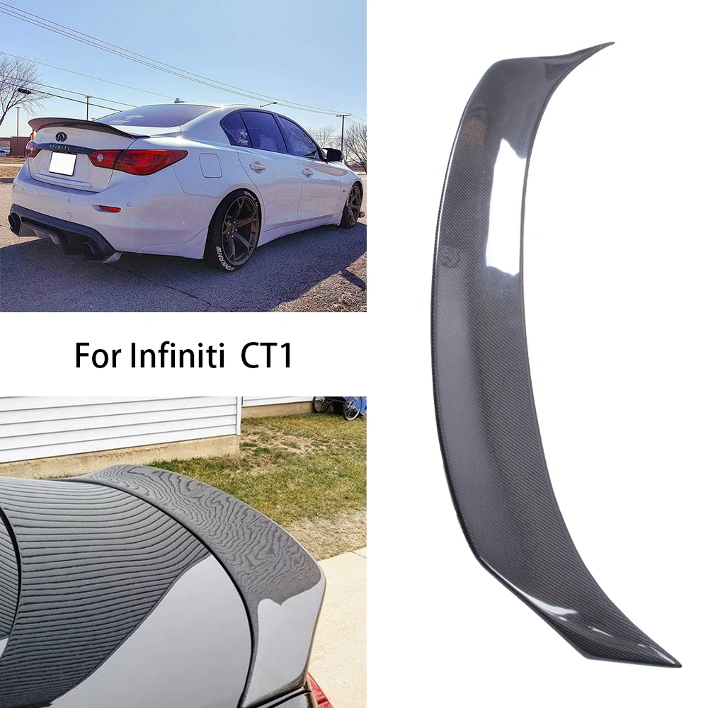 

For Infiniti Q50 Q50S Q50L CT1 Style Carbon fiber Rear Spoiler Trunk wing 2013-2023
