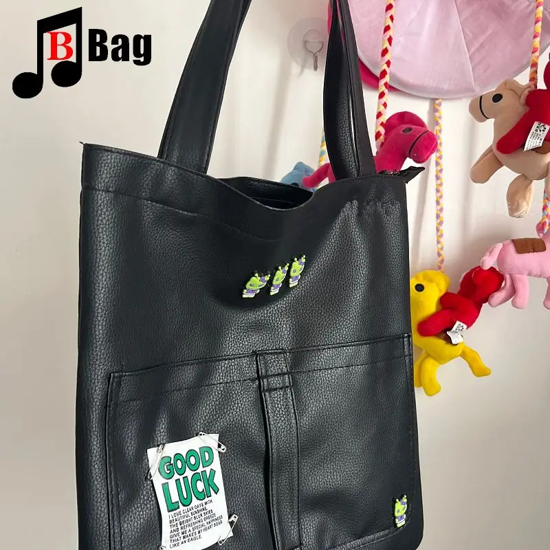 Y2k borsa da donna retrò divertimento infantile Alien Gothic Harajuku borsa a tracolla minimalista Punk pendolare di grande capacità