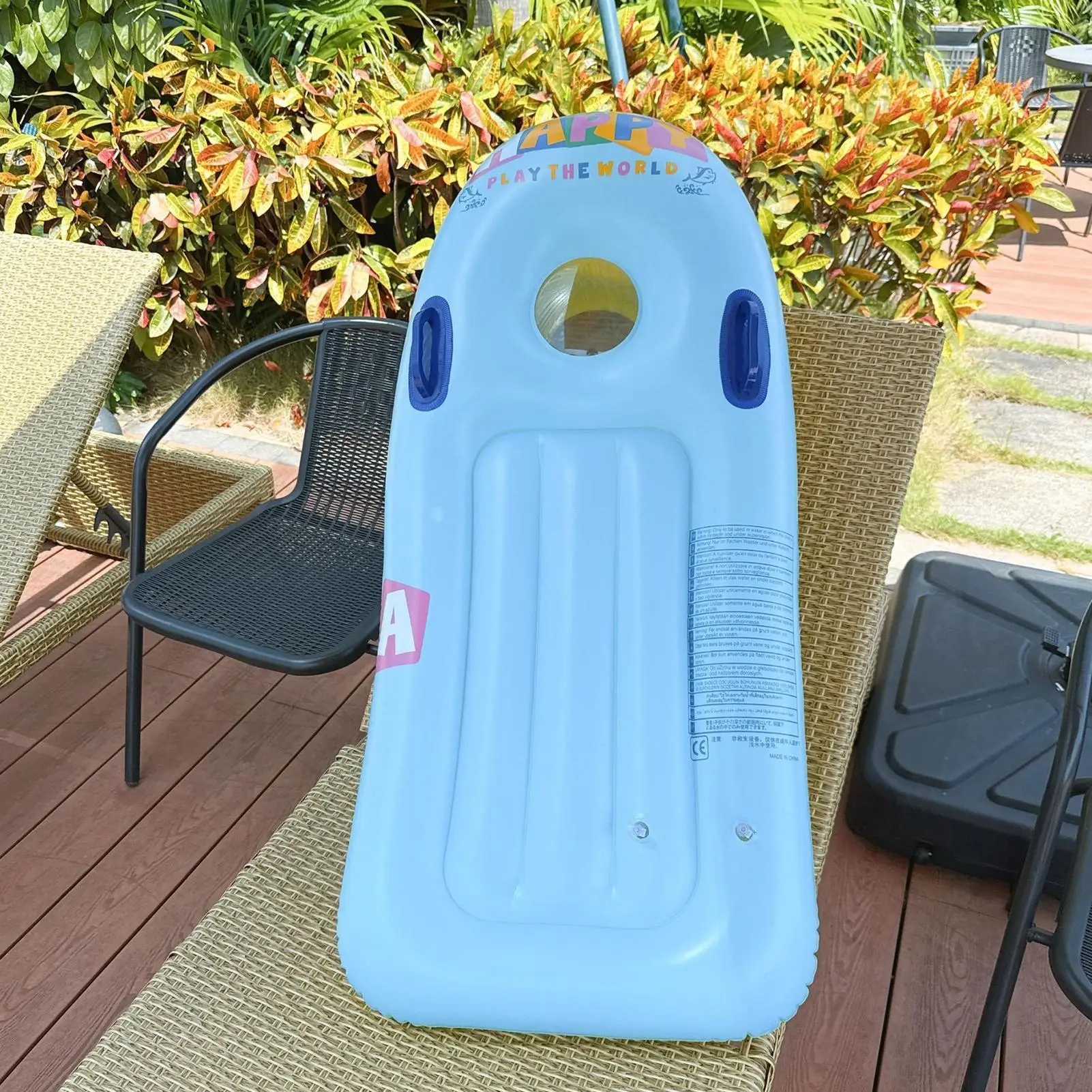 Opblaasbare vlotter Opblaasbaar zwembad drijft voor kinderbed Lounge Mat Floatie Raft Lounger Pad Speelgoed voor tuin buiten achtertuin