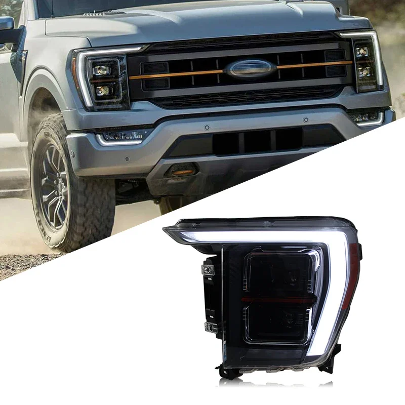 سيارة LED العلوي ضوء الجمعيات لفورد F150 رابتور 2021-2023 السيارات الضباب DRL الفرامل بدوره مصباح إشارة التوصيل والتشغيل