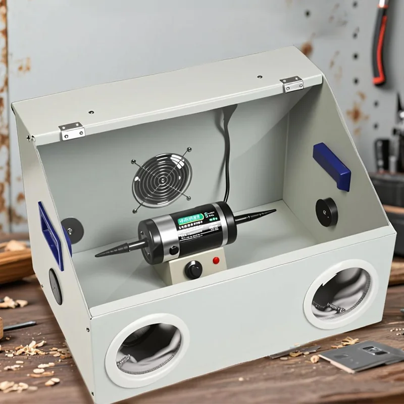 Desktop Dustproof Polishing Machine Mini Bench Grinder  Jewelry Grinding Polisher For Gold Silver Carving Crafts