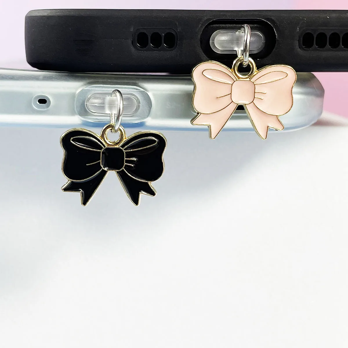 Bow Tie Beautiful Phone Dust Plug Pendant Pendant Decoration For Iphone For  Samsung Type-C Interface Universal Use