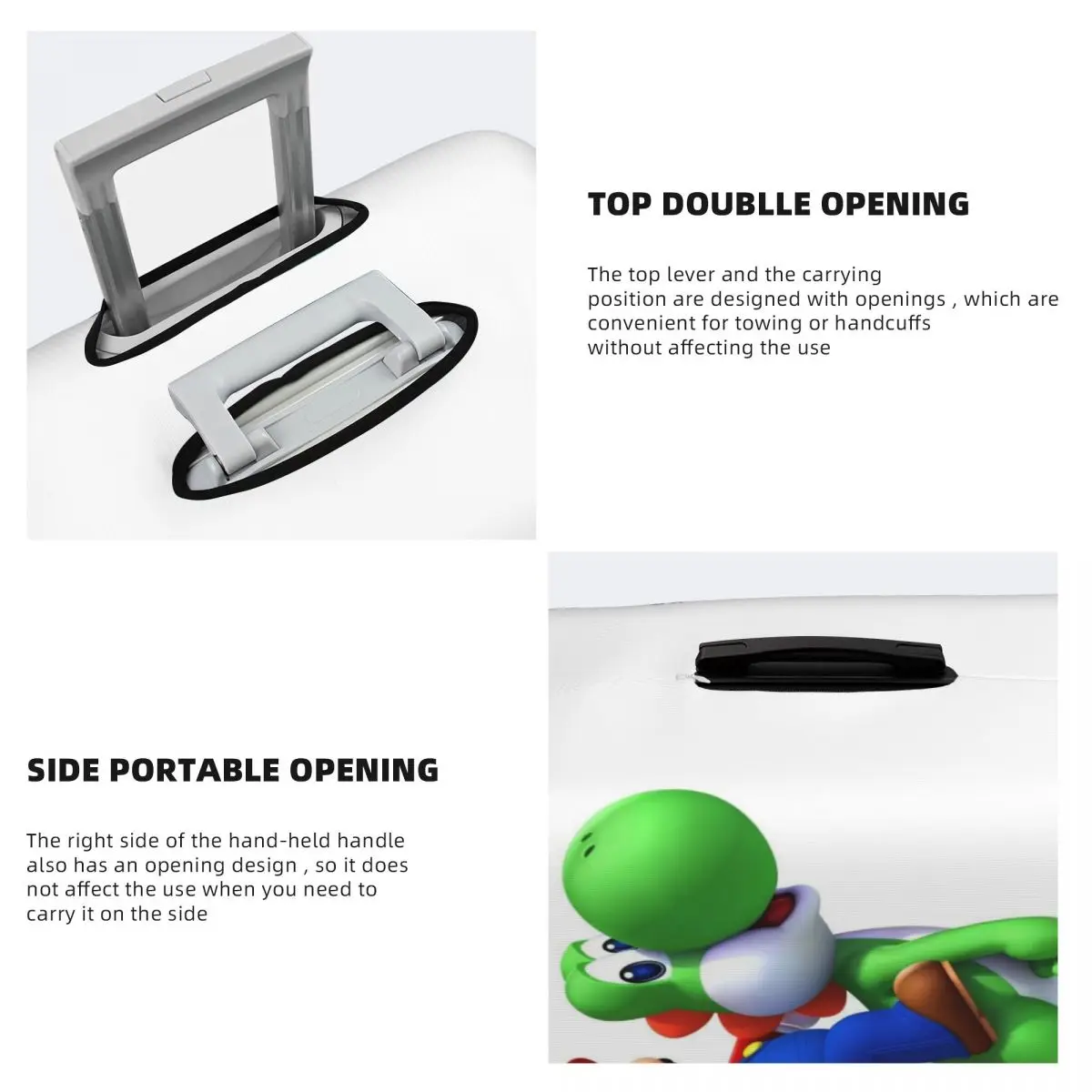 Capa de bagagem de viagem personalizada M-Marioed Game lavável protetor de mala adequado para 18-32 polegadas