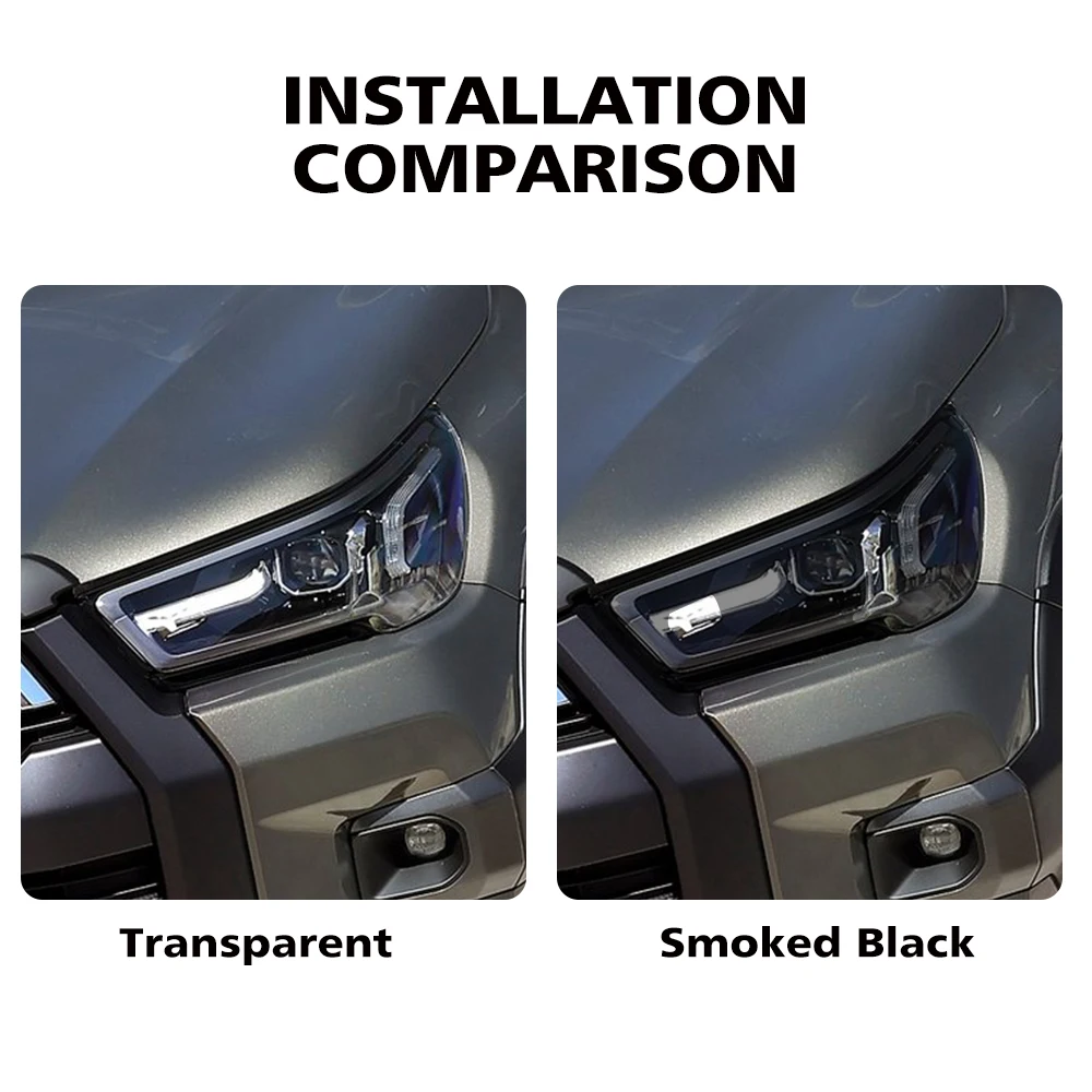 For Toyota Hilux 2024-2025 Cut Car Headlight Protective Film Smoke Black Pre Anti-Scratch High-Gloss Vinyl Wrapping Film - view 3