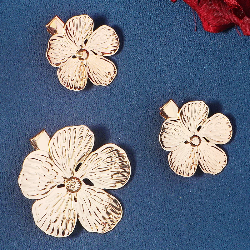 3PK/Set Alloy Flower Hair Clip Golden Cute Girl's Hair Pins Trendy Handmade Barrette Bridal Hair Accessories Headpieces