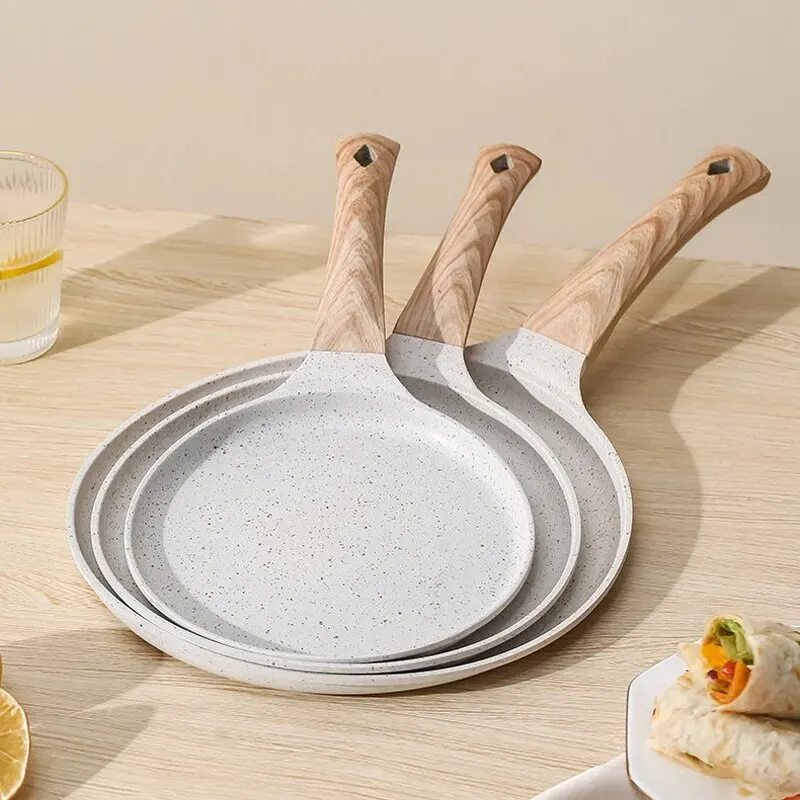 

1pc Kitchen Maifan Stone Frying Pan 6/8/10 Inch Steak Pancake Fried Egg Nonstick Cook Breakfast Bakeware Compatible Gas Stove