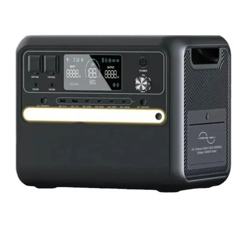 2400W 2kWh Portable Energy Storage Power Supply Outdoor Power Station for Camping Travel Household Emergency Backup Power