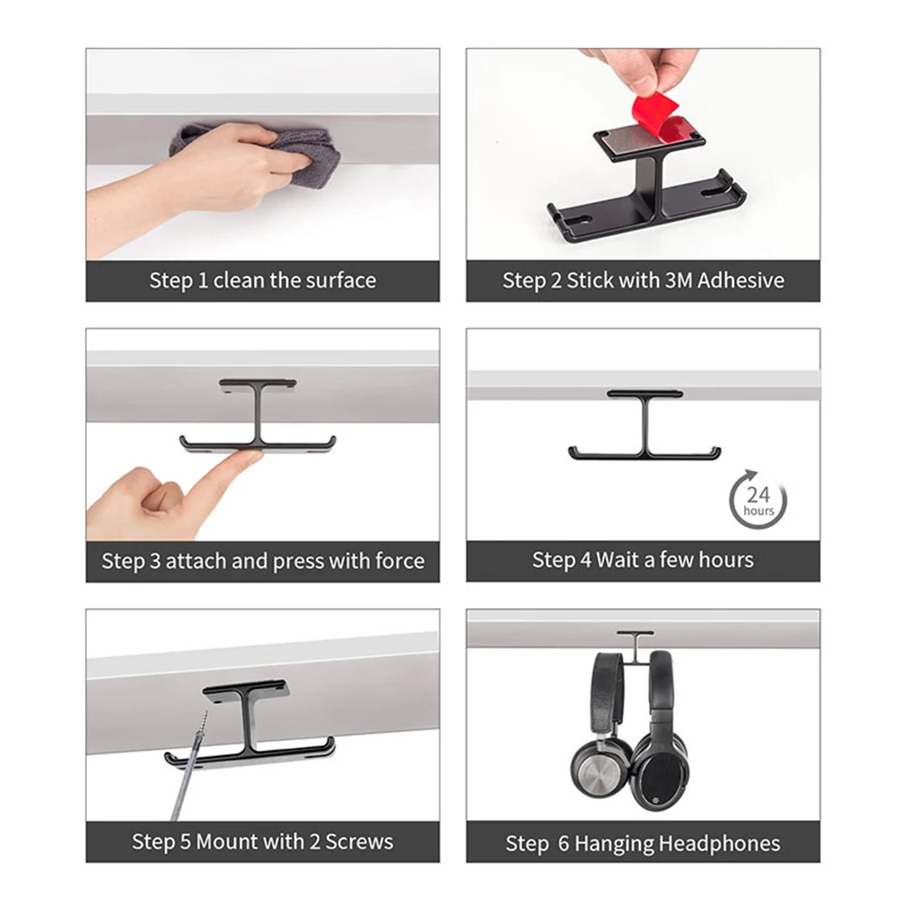 

1pc Headphone St Holder Lightweight Rack Hanger Hook Desk Tidy Storage Home Office School Prevent Damages Keep ganized