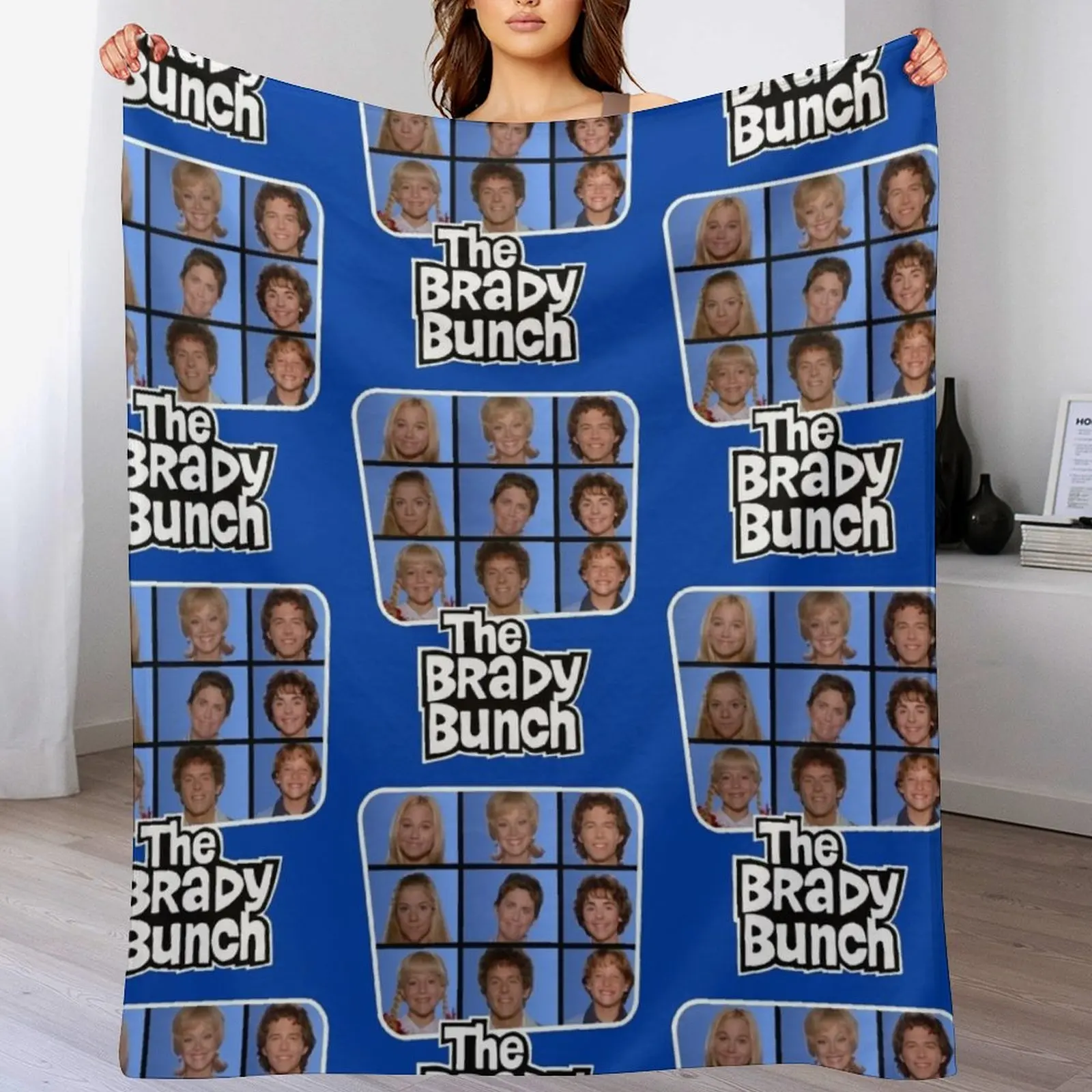 

New The Brady Bunch Throw Blanket Flannel Fabric Cute Plaid Blankets