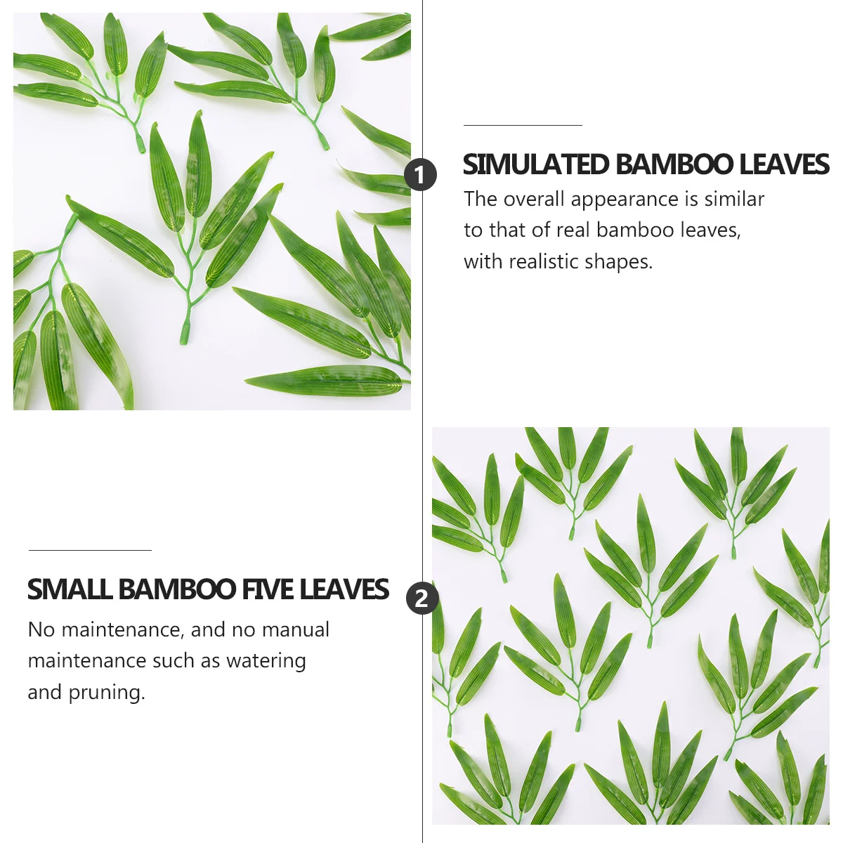 

50pcs Realistic Fake Bamboo Leaves Simulated Branches for Home Office Restaurant Indoor Outdoor Decor Household Green Adornment