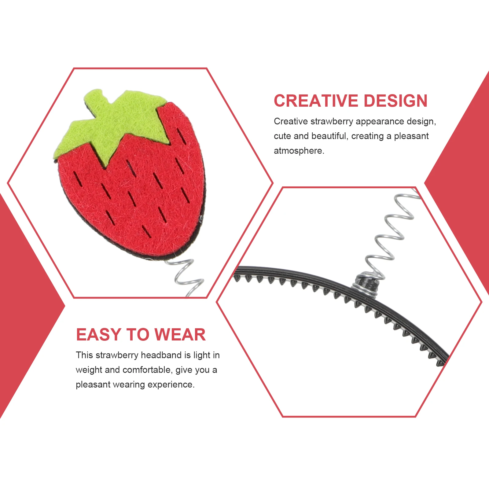 

2pcs Strawberry Headband For Girls Fruits Hair Accessories Party Carnival Christmas Cosplay Headpiece Hairband Durable