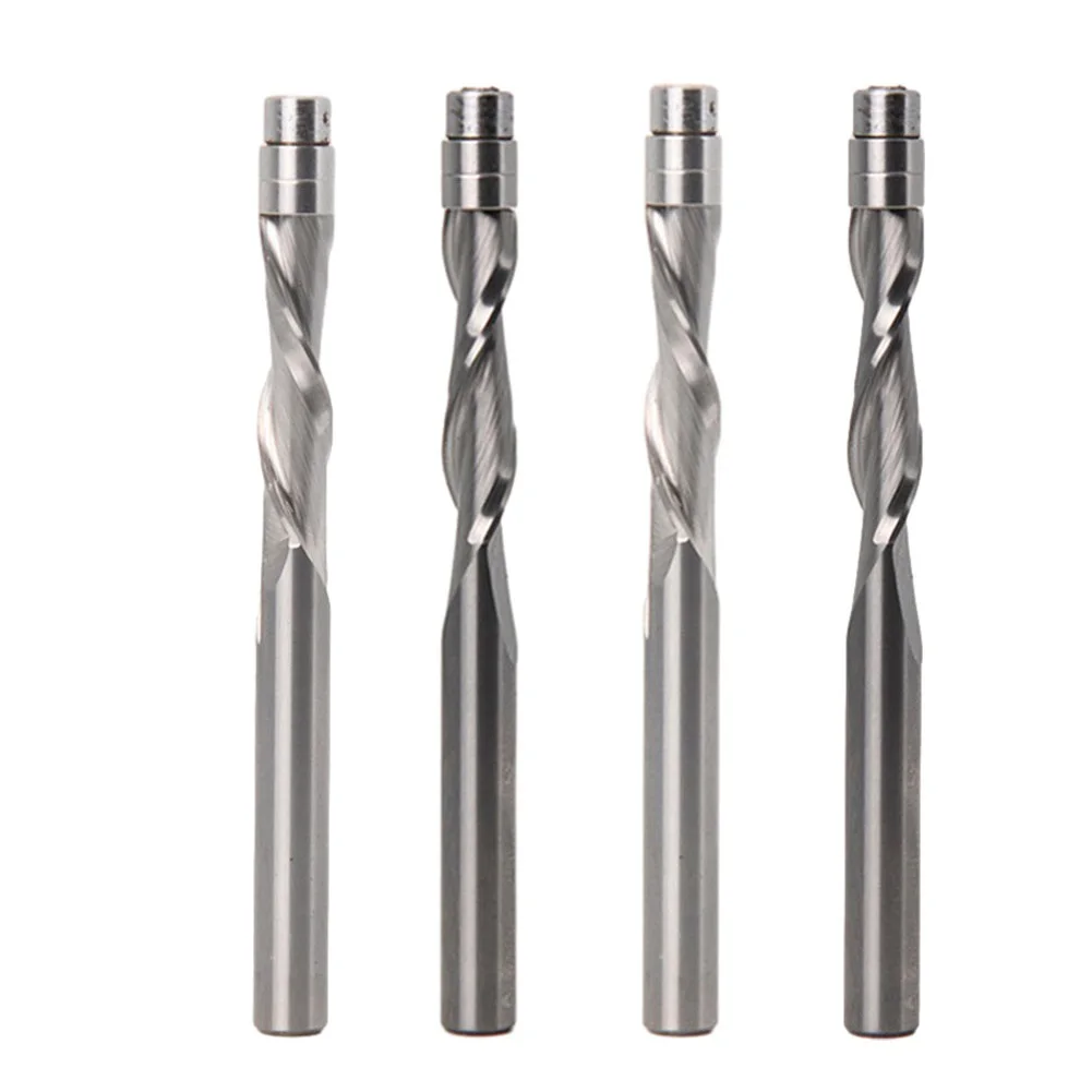 1 pz Compressione A Filo Trim In Metallo Duro A Spirale Router Bit Miilling Cutter 6.35mm/6mm Gambo Per Il Taglio MDF Compensato di Plastica