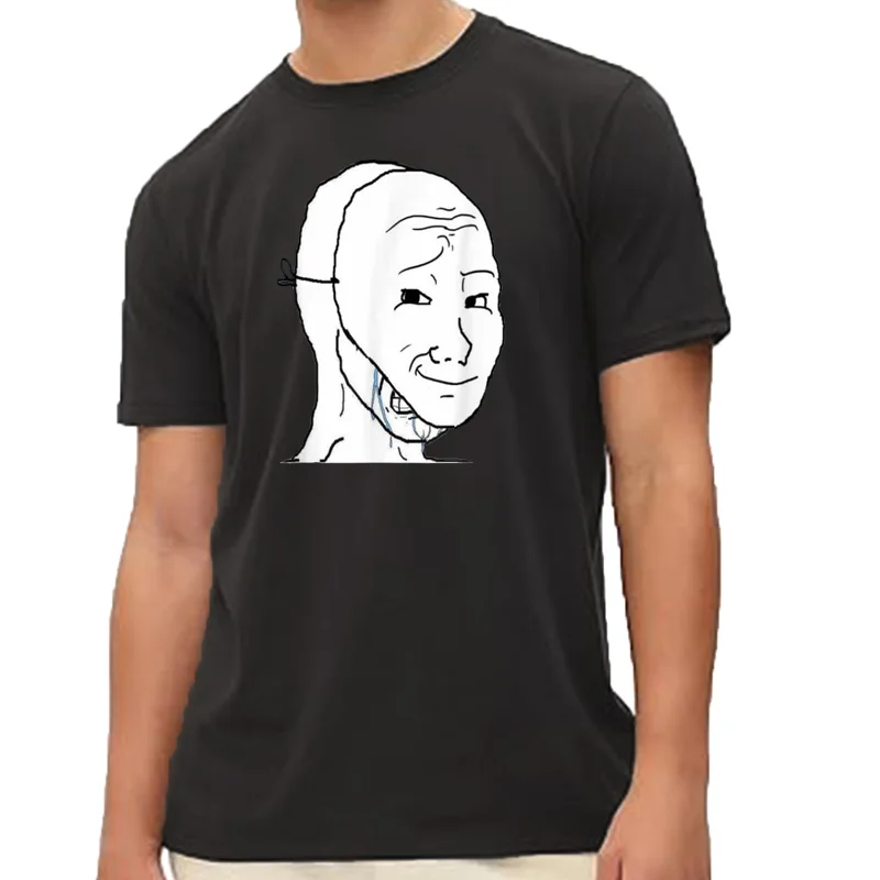 Футболка Frustré je вместо плавников Wojak Meme à manches courtes Harajuku décontracté mode ample Streetwear homme T-Shirt confor