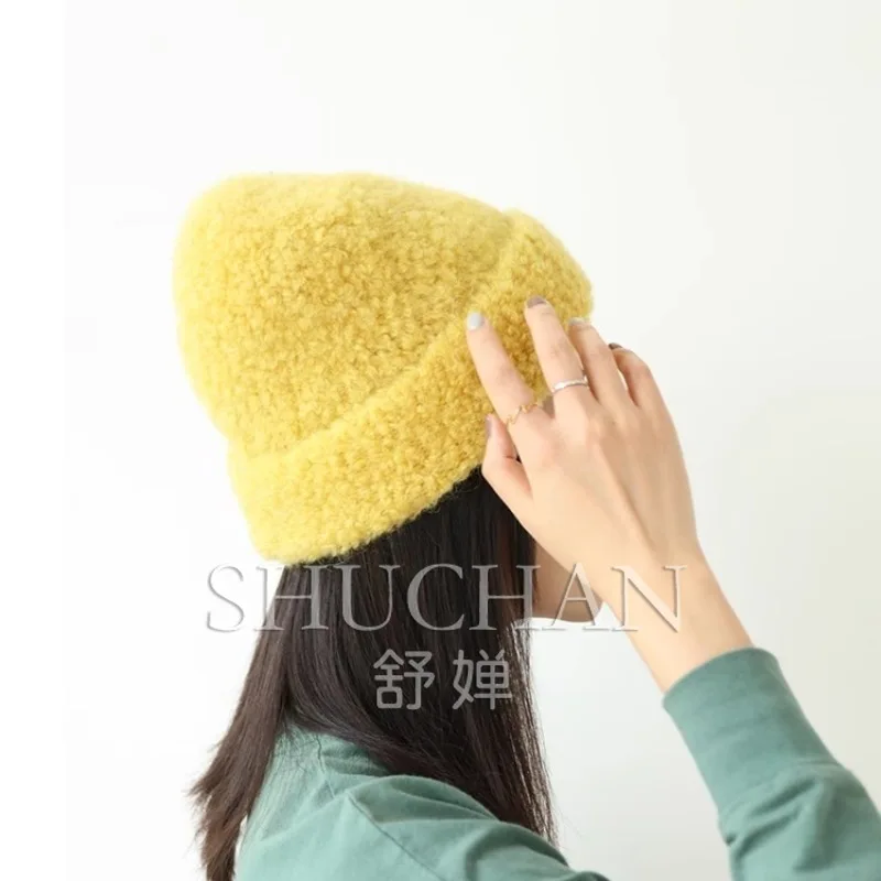 

Autumn and winter versatile cold hat warm knitted hat women's leisure trend solid ear protection hat bag head atm