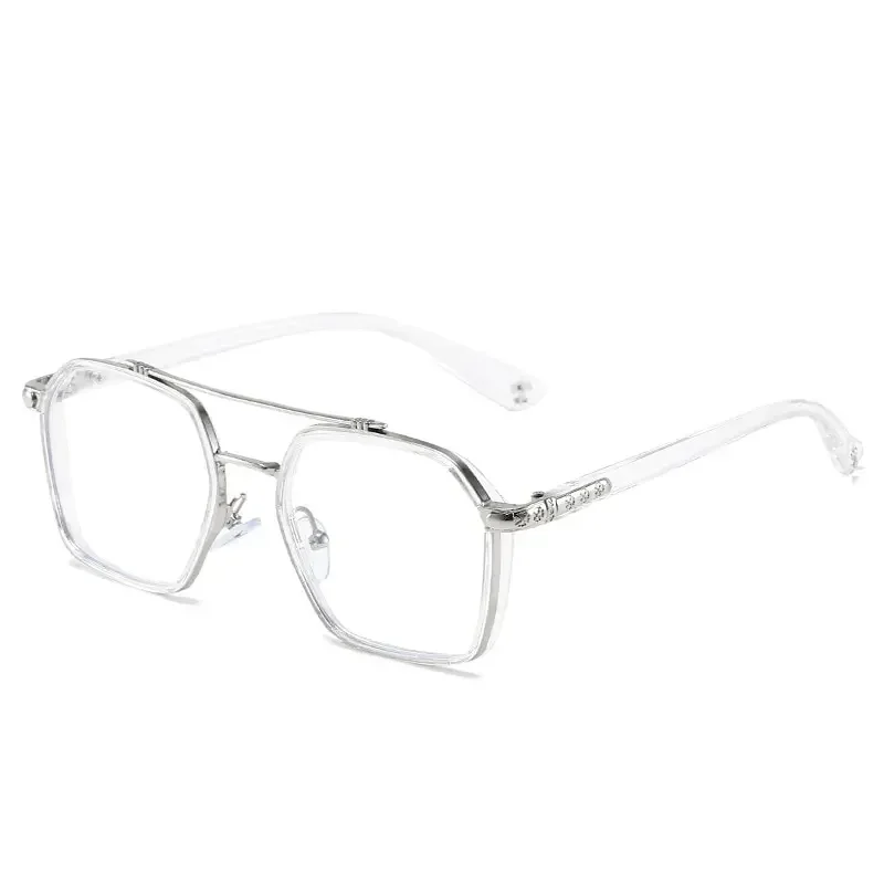 Vintage Square Glasses Woman Man Transparent Anti Blue Light Computer Eyewear Clear Lens Retro Metal Eyeglasses Frame Unisex