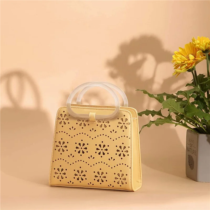AT33 30Pcs Transparent Bag Handle Replacement D Shape Handbag Purse Handle For Handmade Beach Bag Handbags Purse Handles