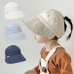 Gorra de béisbol con visera ajustable para niño y niña, gorro grande con visera ajustable, accesorios de protección solar para viaje y playa, ideal para primavera y verano