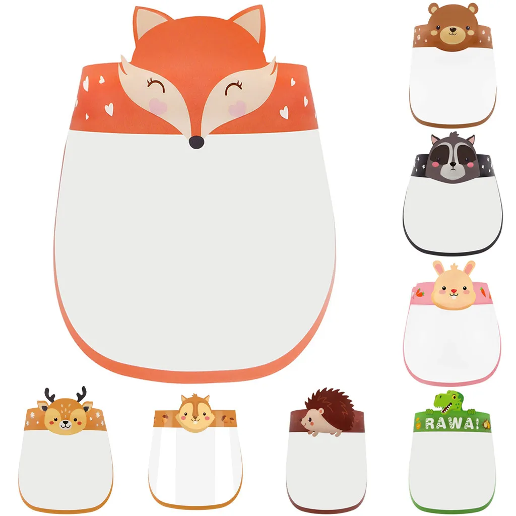 Cartoon Shield Mask Kids 3d Protective Face Cover Children Cute Fox Animal Design 8pcs Clear Visor For Boys Girls Protective T1