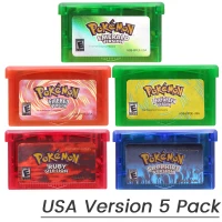 GBA-Spielkassette Pokemon Emerald FireRed LeafGreen Ruby Sapphire Shiny Label Mehrsprachige 32-Bit-Videospielkonsolenkarte