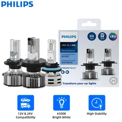 Philips LED H4 H7 H11 Ultinon Essential G2 H1 H8 H16 HB3 HB4 HIR2 9005 9006 9012 6500K White Head Lamps Car LED High Low Beam