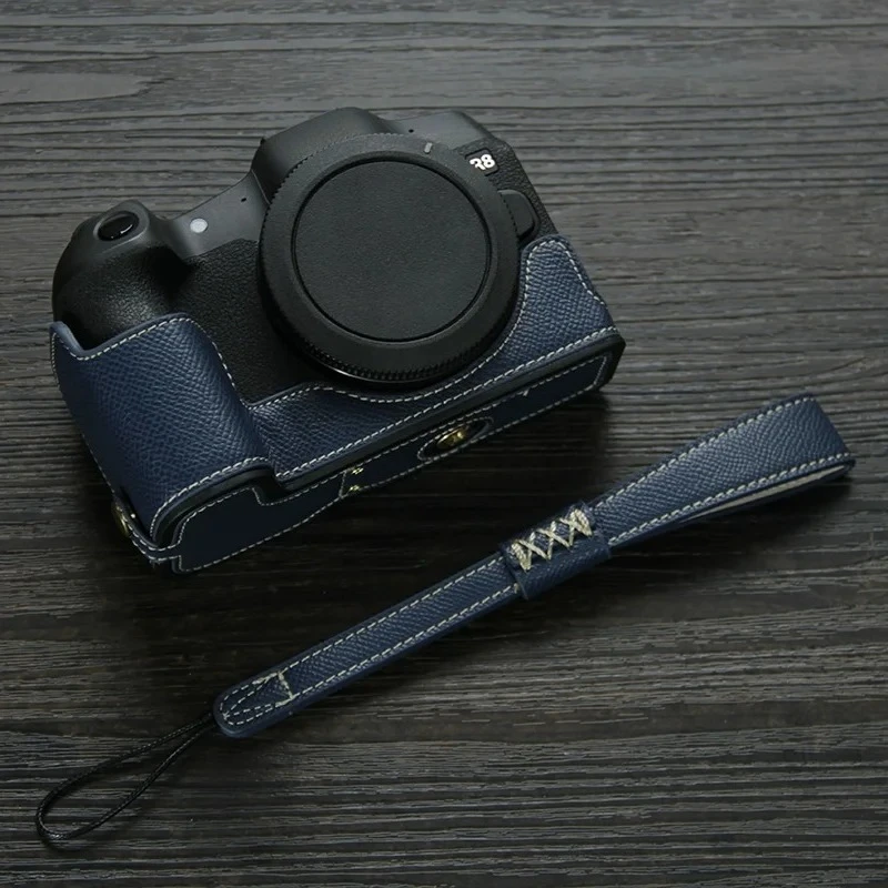 

For Canon EOS R8 Anti-lost Hand Strap for EOS RP Accessories Half Bottom Case Camera PU Leather Base Mount Protective Cover
