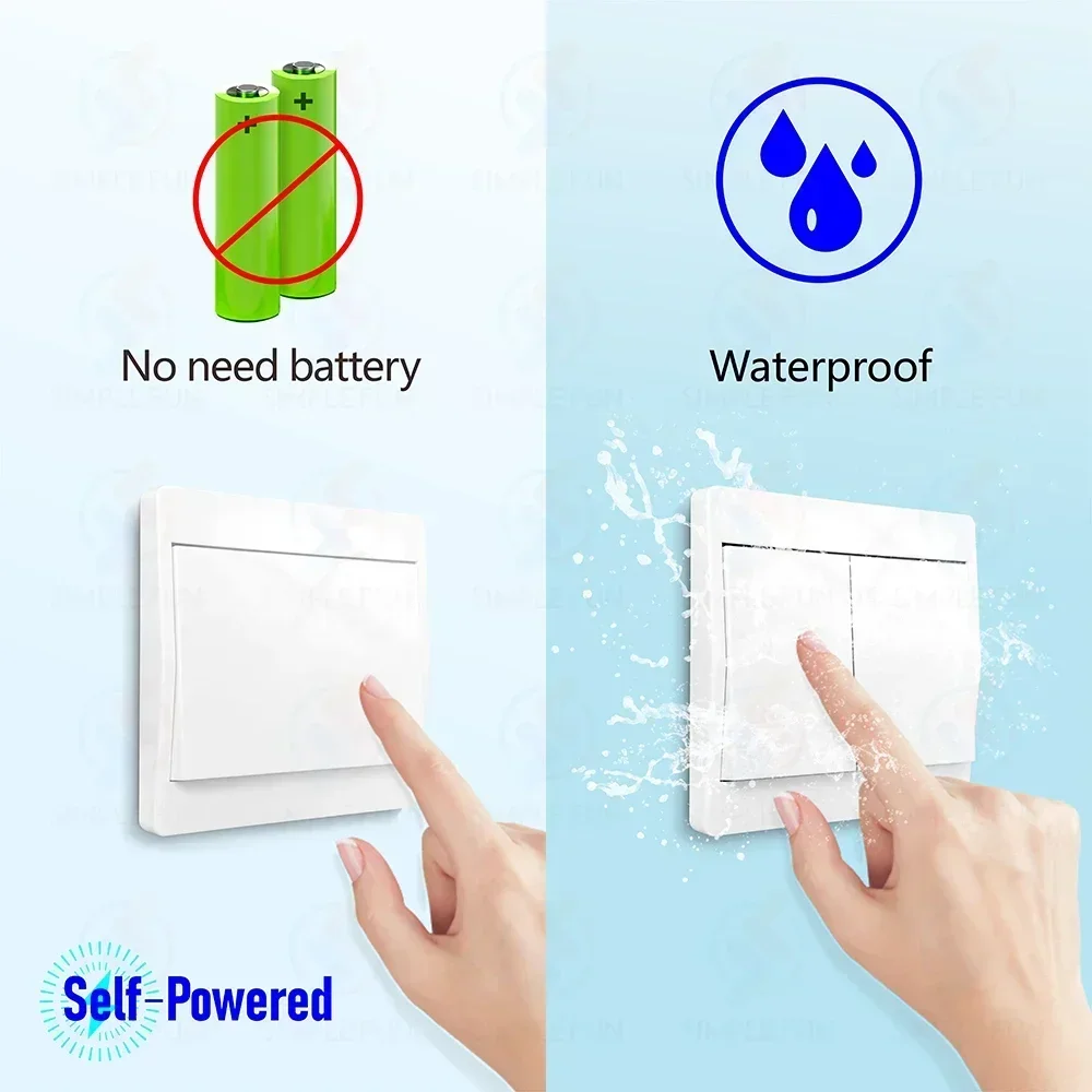 Mini 433MHz Smart Light Switch,50m Self Powered Wireless Wall Switch No Need Battery,110V 220V Mini RF Module,for Home Appliance